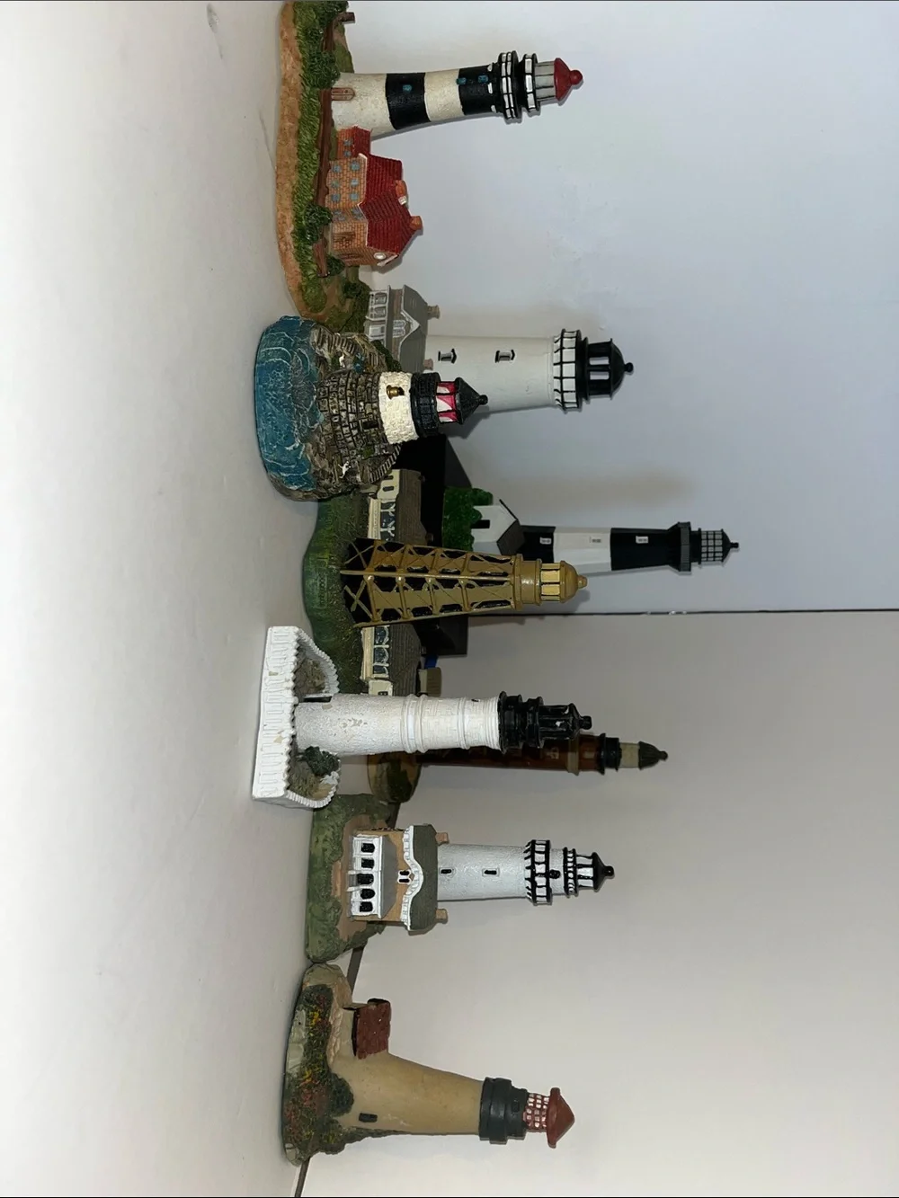 9 Assorted White and Black Lighthouse Decorative Accents - Unbranded